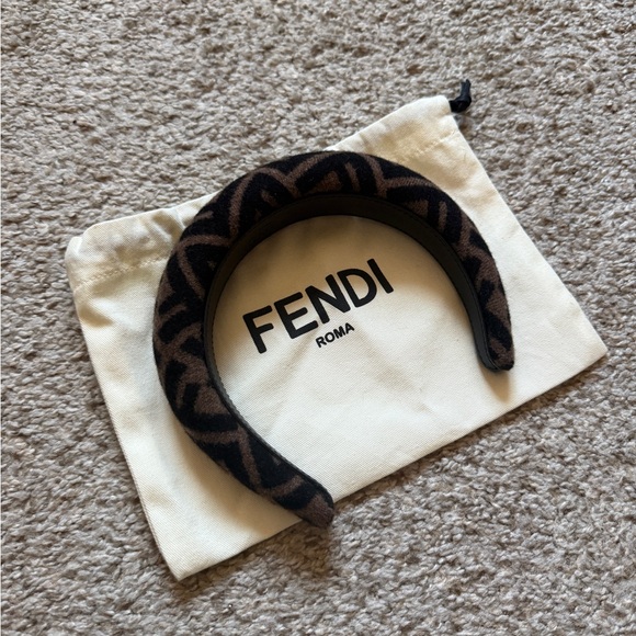 Fendi Accessories - Fendi Black and Brown Patterned Headband